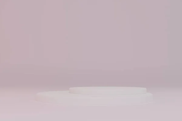 Podio Blanco Vacío Con Fondo Claro Render — Foto de Stock