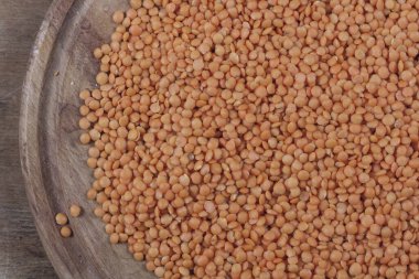 Kırmızı mercimek ham Groats yakın çekim Üst görünüm