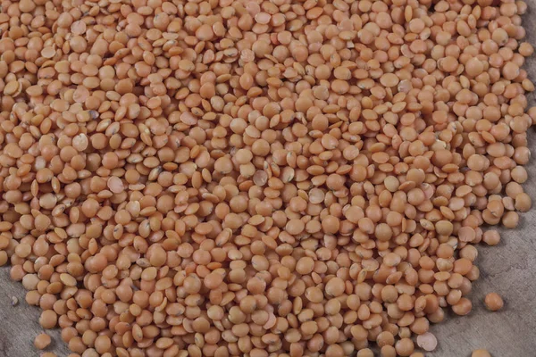 Red Lentils Raw Groats Close Top View — Stock Photo, Image