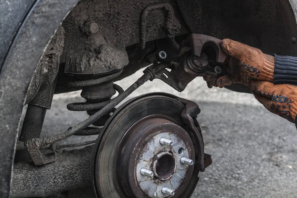 Diagnostics Maintenance Brake System Passenger Car Brake Disc Replacement Brake — Foto de Stock
