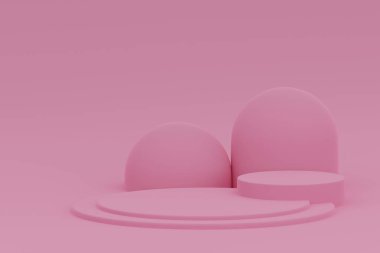 3D silindir kaide podyumu. Ürün sunumu. Geometrik platformlu 3d arkaplan ürünü podyum sahnesi. 3D sahne gösterisi