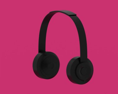 Pembe arka planda siyah kulaklıklar oluşturuluyor. 