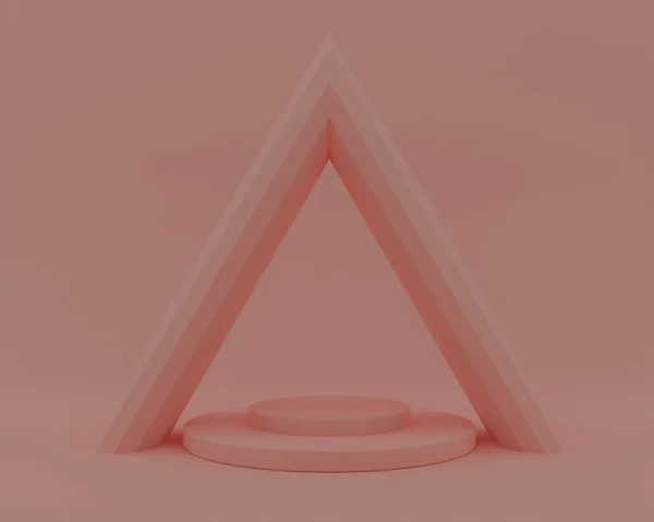 Geometriai Formájú Jelenet Absztrakt Pódium Puha Színben Renderelés Illusztráció Kozmetikai — Stock Fotó