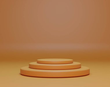 Kozmetik ürünler standı. Podyum sahne kaidesi ya da platformu. Geometrik platformlu 3d arkaplan ürünü podyum sahnesi. 3D sahne gösterisi. 3d resimleme.