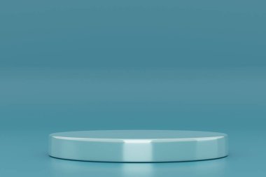 Podyum ve soyut arkaplanı olan en küçük sahne. Soyut arkaplan. 3D görüntüleme. Modern minimal tasarımda geometrik formlar. Soyut geometri şekli. Kozmetik ürünü gösterilecek sahne.