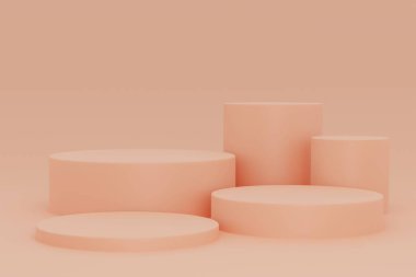 Geometrik platformlu 3d arkaplan ürünü podyum sahnesi. 3D silindir podyum. Ticari geçmiş. Modern minimal tasarımda geometrik formlar. 3d oluşturma.
