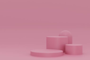 Geometrik platformlu 3d arkaplan ürünü podyum sahnesi. 3D silindir podyum. Ticari geçmiş. Modern minimal tasarımda geometrik formlar. 3d oluşturma.