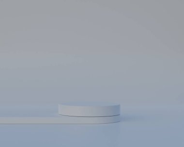 Ürün sunumu. Pastel renkler çok az. Ürünü göstermek için soyut arkaplan görüntüsü. Asgari 3D görüntüleme. Podyum ve soyut arkaplanı olan en küçük sahne. Geometrik şekil.