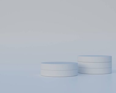 Ürün sunumu. Pastel renkler çok az. Ürünü göstermek için soyut arkaplan görüntüsü. Asgari 3D görüntüleme. Podyum ve soyut arkaplanı olan en küçük sahne. Geometrik şekil.