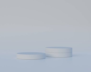 Kozmetik ürünler standı. Ürün sunumu taklit ediliyor. Ürün sunumu. Kozmetik ürünler standı. 3D görüntüleme. Modern minimal tasarımda geometrik formlar. Görünüm dosyası.