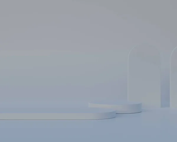 Ürün sunumu. Pastel renkler çok az. Ürünü göstermek için soyut arkaplan görüntüsü. Asgari 3D görüntüleme. Podyum ve soyut arkaplanı olan en küçük sahne. Geometrik şekil.