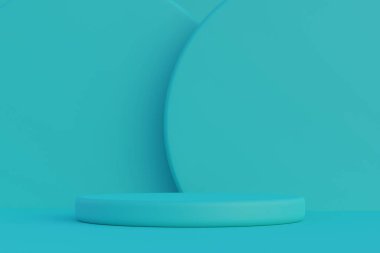 Pastel arka planda 3 boyutlu silindir podyum. Ürün sunumu. Asgari 3D görüntüleme. Pastel renkler çok az. Podyum sahne kaidesi ya da platformu. Ticari geçmiş. Geometrik şekil.