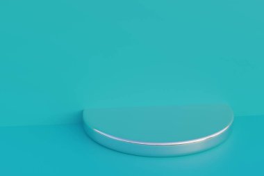 Pastel arka planda 3 boyutlu silindir podyum. Ürün sunumu. Asgari 3D görüntüleme. Pastel renkler çok az. Podyum sahne kaidesi ya da platformu. Ticari geçmiş. Geometrik şekil.