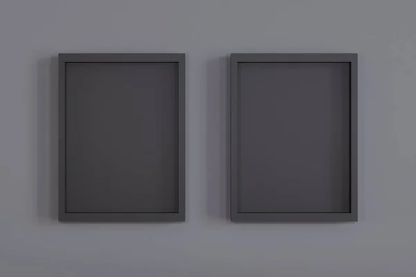 Wall frame template, 3d render of a square frame