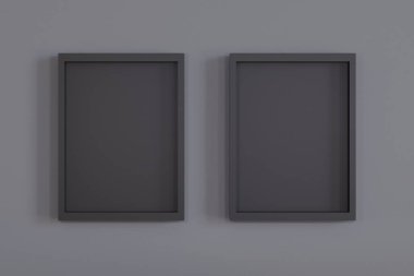 Wall frame template, 3d render of a square frame 3d rendering 3d image