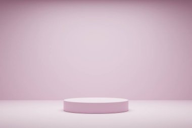 3D silindir podyum. Kozmetik ürün sunumu için asgari soyut arkaplan. 3D görüntüleme. Soyut arkaplan. 