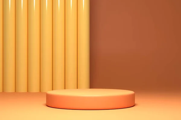 Renderizado Escena Minimalista Con Podio Fondo Abstracto Expositor Productos Cosméticos — Foto de Stock