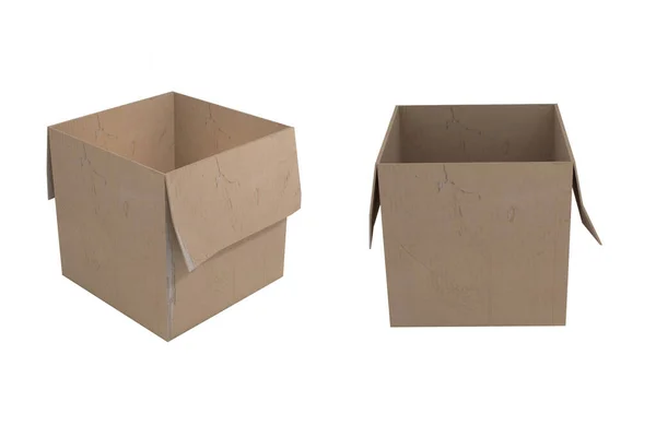 Caja Papel Cartón Aislada — Foto de Stock