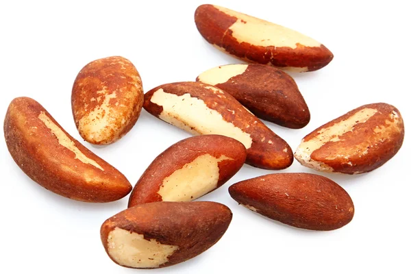 Nueve nueces brasileñas frescas crudas — Foto de Stock