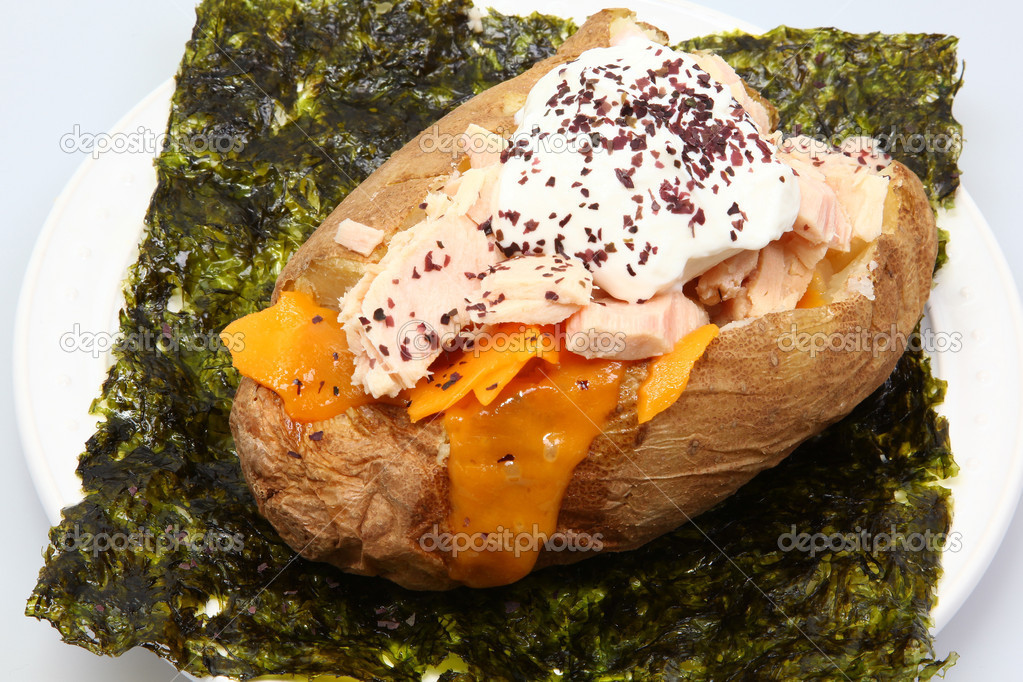 Abacore Tuna stuffed Baked Potato