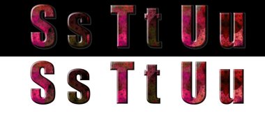 siyah-beyaz s t u üzerinde alfabenin harfleri ayarla