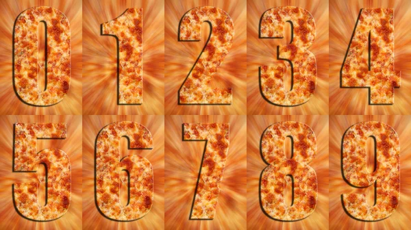 Close up Pizza Numbers — Stock Photo, Image