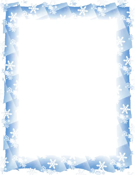 Snow Tile Border over White — Stock Photo, Image