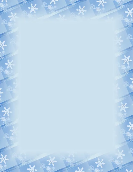 Snow Tile Border over Blue — Stock Photo, Image