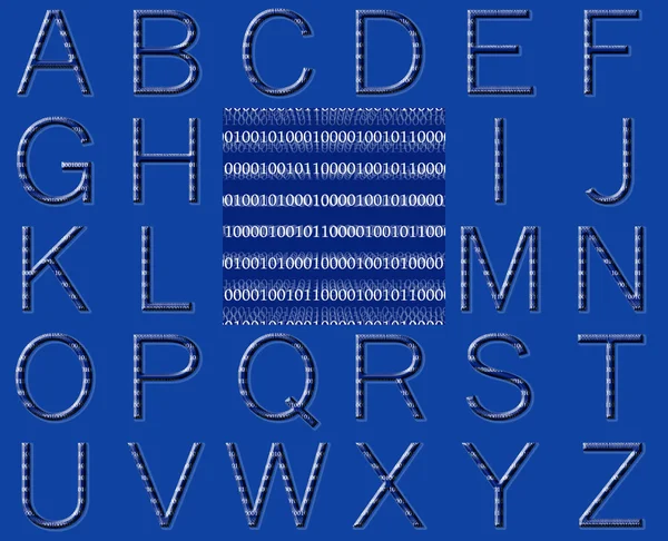 Abstract Binary Code Alphabet — Stock Photo, Image