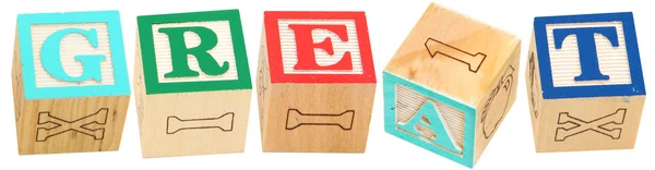 Alphabet Blocks GREAT — Stock Photo, Image