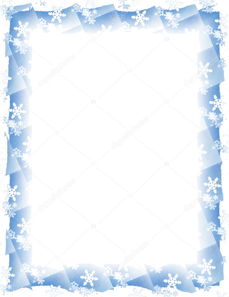 Snow Tile Border over White