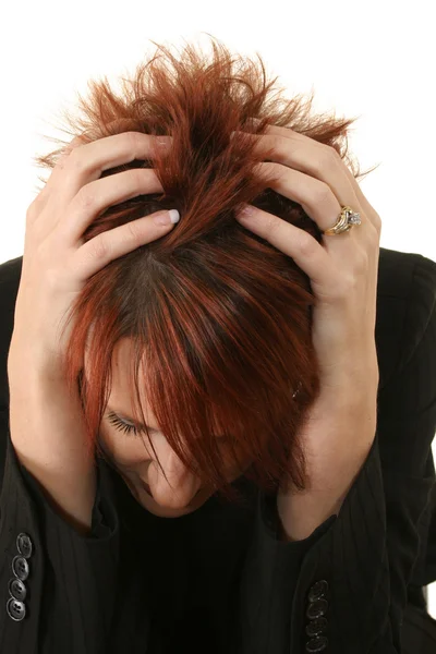 Red-headed Woman Scratching — Stock Photo, Image