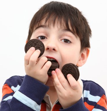 Boy Eating Cookies clipart