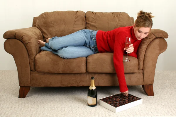 Champagne och choklad — Stockfoto