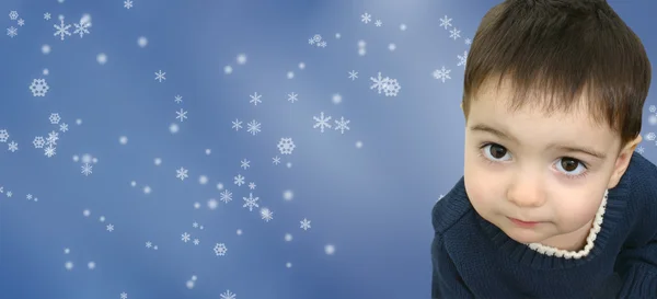 Zima chłopiec dziecko — Zdjęcie stockowe