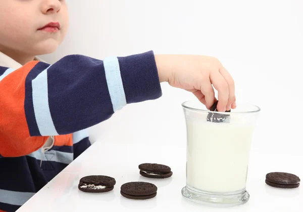 Cookies en melk Stockafbeelding