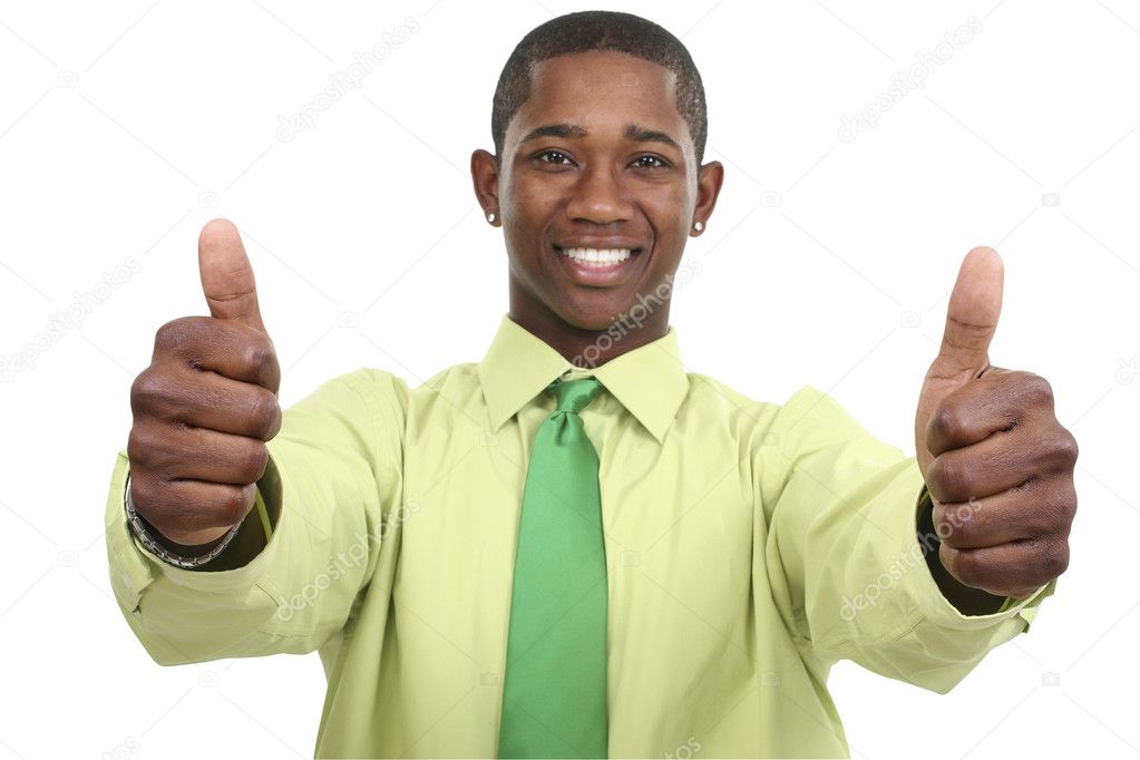 Businessman with Two Thumbs Up