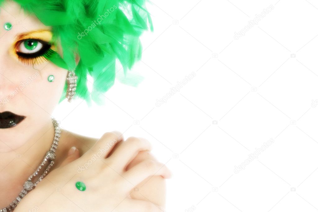 Beauty in Green Feathers