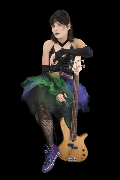 Bass Babe con Fretless — Foto Stock