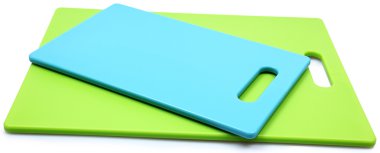 Stack of Blue and Green Silicone Cutting Boards clipart