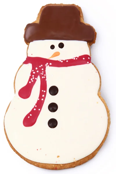 Holiday Snowman Gingerbread Man Cookie — Stock Photo, Image