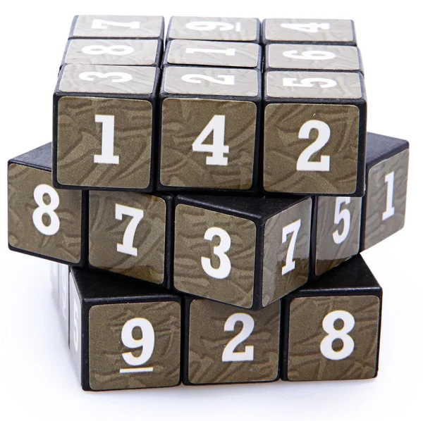 Número Puzzle Cubo sin resolver — Foto de Stock