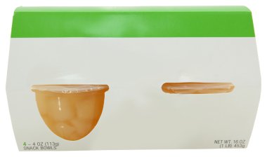 boş etiket kapsayıcısında kırpma ile doğranmış Armut Dört paket