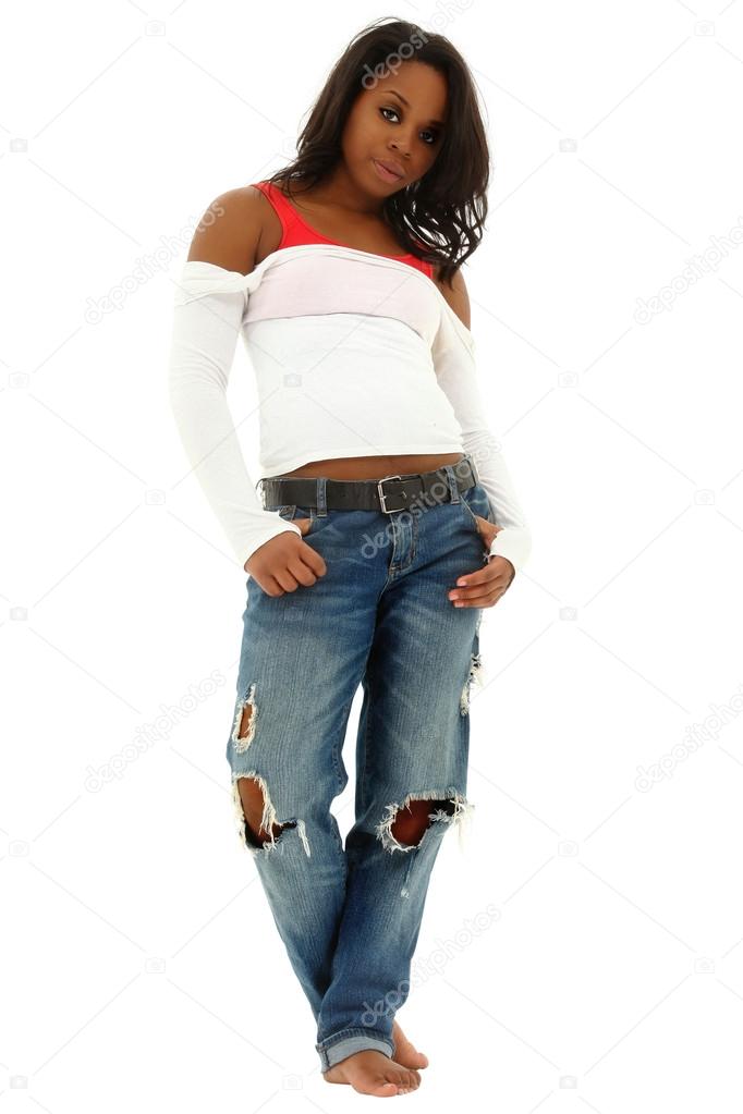 black jeans and white shirt for girl