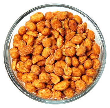 bir cam kabın içinde kavrulmuş fıstık beyaz tatlım..