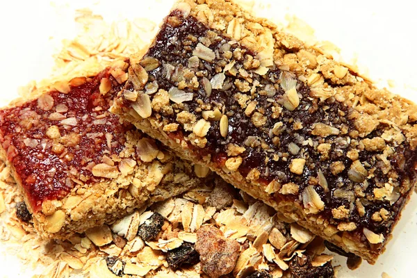 Áfonya és eper granola bárok — Stock Fotó