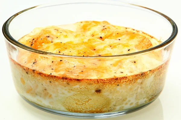 Oven gebakken eieren met gesmolten kaas en peper — Stockfoto