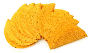 cruncy Mısır unu taco kabukları yığını