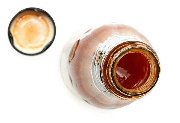 Glazen fles van hete saus — Stockfoto