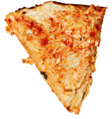 Sadece, alıntı pizza kabuk üzerinde beyaz topping yedim